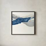 Sapphire and Gray III by Chris Paschke. Shown in a sleek black glass frame for a contemporary gallery look. Available as an archival giclee rolled canvas, fine art paper, or poster print. SKU 34714a.