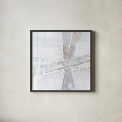 Scraped Sand I by Chris Paschke. Shown in a sleek black glass frame for a contemporary gallery look. Available as an archival giclee rolled canvas, fine art paper, or poster print. SKU 99905a.