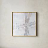 Scraped Sand I by Chris Paschke. Shown in a natural wood glass frame for a timeless modern aesthetic. Available as an archival giclee rolled canvas, fine art paper, or poster print. SKU 99905a.