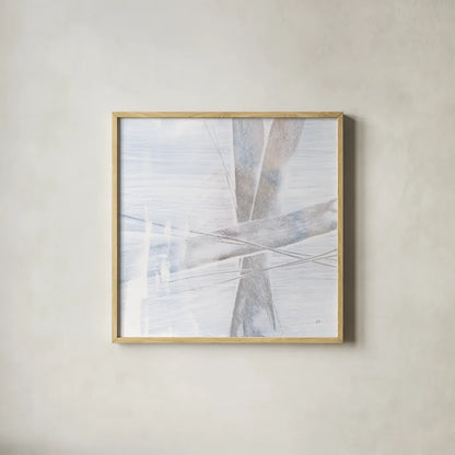 Scraped Sand I by Chris Paschke. Shown in a natural wood glass frame for a timeless modern aesthetic. Available as an archival giclee rolled canvas, fine art paper, or poster print. SKU 99905a.