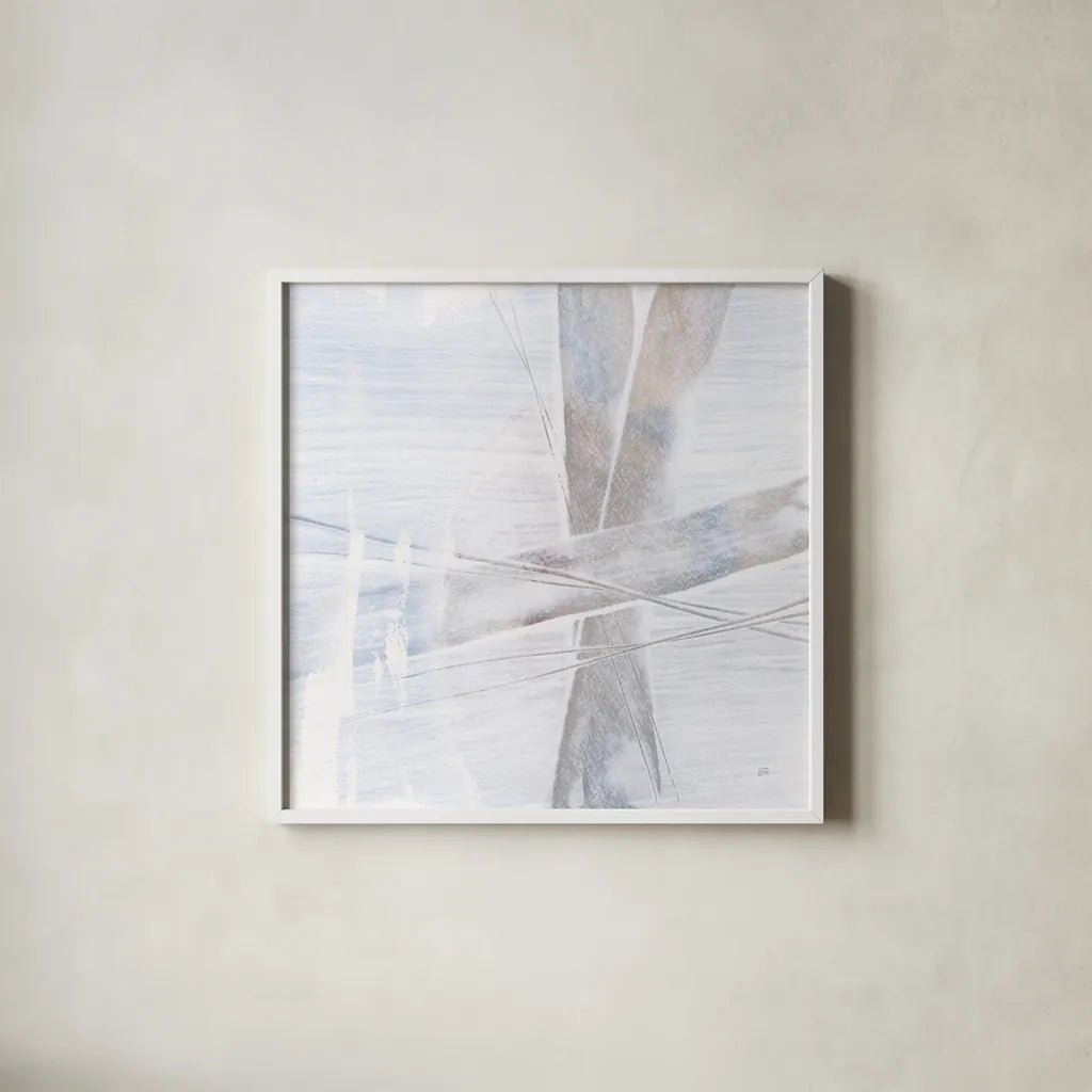 Scraped Sand I by Chris Paschke. Shown in a crisp white glass frame for a clean and minimalist style. Available as an archival giclee rolled canvas, fine art paper, or poster print. SKU 99905a.