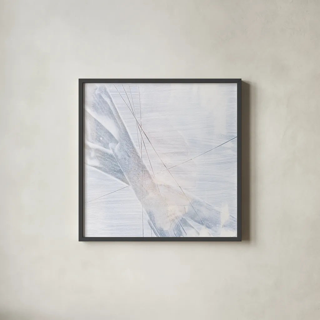 Scraped Sand II by Chris Paschke. Shown in a sleek black glass frame for a contemporary gallery look. Available as an archival giclee rolled canvas, fine art paper, or poster print. SKU 99906a.