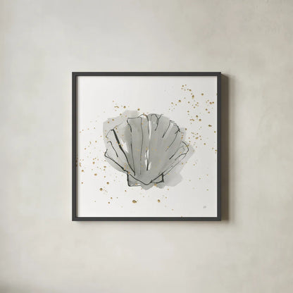Sea Scallop by Chris Paschke. Shown in a sleek black glass frame for a contemporary gallery look. Available as an archival giclee rolled canvas, fine art paper, or poster print. SKU 66537a.