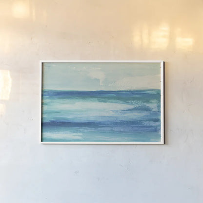 Seascape I by Chris Paschke. shown as a paper print in a white frame. Available as a archival giclee rolled canvas, fine art paper, or poster print. SKU 15139i.