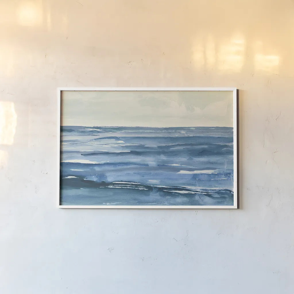 Seascape III by Chris Paschke. shown as a paper print in a white frame. Available as a archival giclee rolled canvas, fine art paper, or poster print. SKU 14955i.