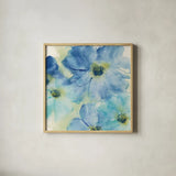 Seashell Cosmos I by Chris Paschke. Shown in a natural wood glass frame for a timeless modern aesthetic. Available as an archival giclee rolled canvas, fine art paper, or poster print. SKU 24333a.