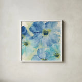 Seashell Cosmos I by Chris Paschke. Shown in a crisp white glass frame for a clean and minimalist style. Available as an archival giclee rolled canvas, fine art paper, or poster print. SKU 24333a.