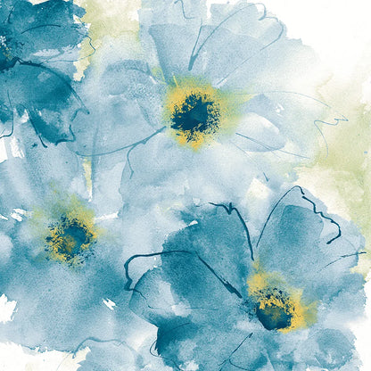 Seashell Cosmos II Blue and Yellow by Chris Paschke. SKU 31296a. Archival Giclee Fine art print for wall decor.