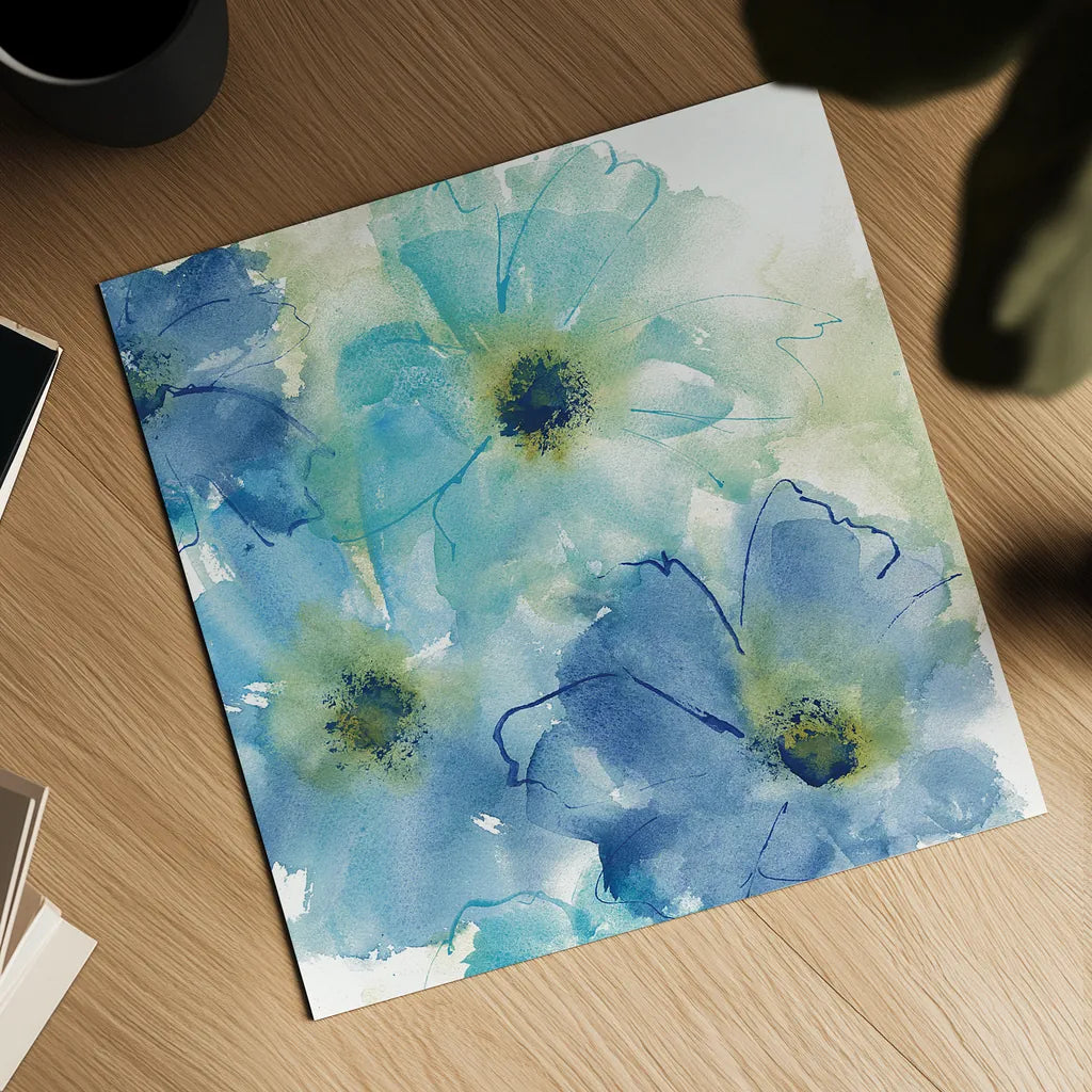 Seashell Cosmos II White by Chris Paschke. Shown as a detailed flat fine art print, highlighting archival giclee quality. Available as an archival giclee rolled canvas, fine art paper, or poster print. SKU 31298a.