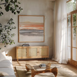 Secondary Palette IV by Chris Paschke. Shown in a natural wood frame in a cozy modern living room. Available as an archival giclee rolled canvas, fine art paper, or poster print. SKU 71902a.