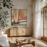 Sedona I by Chris Paschke. Shown in a natural wood frame in a cozy modern living room. Available as an archival giclee rolled canvas, fine art paper, or poster print. SKU 19484a.