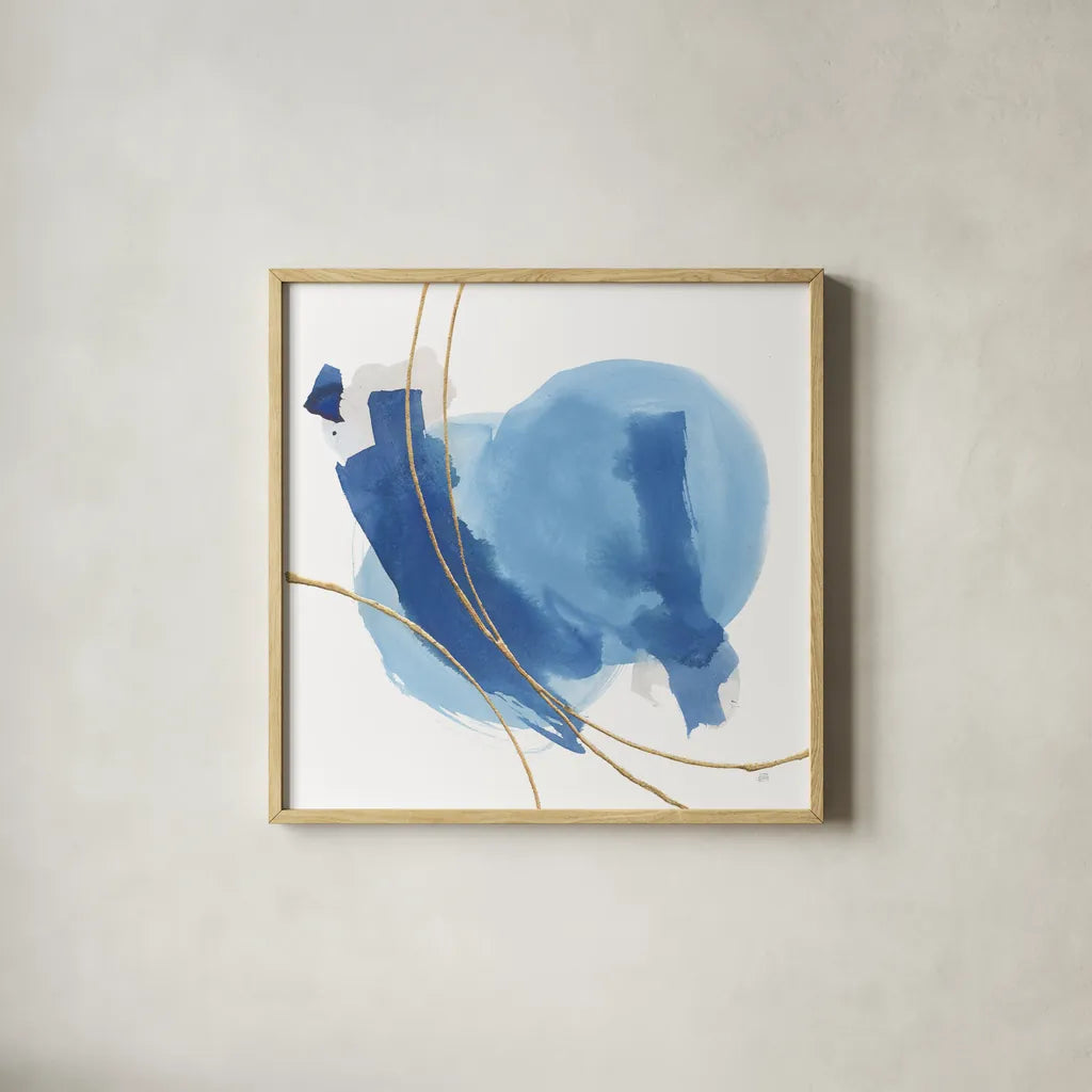 Serenity Mirage I by Chris Paschke. Shown in a natural wood glass frame for a timeless modern aesthetic. Available as an archival giclee rolled canvas, fine art paper, or poster print. SKU 85753a.