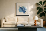 Serenity Mirage II by Chris Paschke. Displayed in a glass frame with matte in a clean modern living room. Available as an archival giclee rolled canvas, fine art paper, or poster print. SKU 85754a.