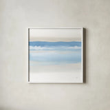 Serenity Sea I by Chris Paschke. Shown in a crisp white glass frame for a clean and minimalist style. Available as an archival giclee rolled canvas, fine art paper, or poster print. SKU 85755a.