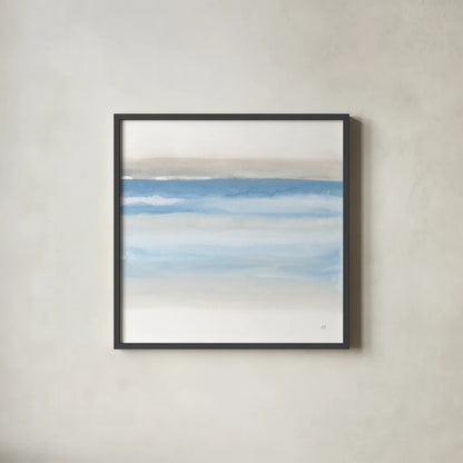 Serenity Sea II by Chris Paschke. Shown in a sleek black glass frame for a contemporary gallery look. Available as an archival giclee rolled canvas, fine art paper, or poster print. SKU 85756a.