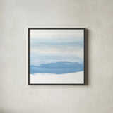 Serenity Sea IV by Chris Paschke. Shown in a sleek black glass frame for a contemporary gallery look. Available as an archival giclee rolled canvas, fine art paper, or poster print. SKU 85758a.