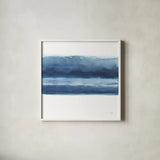 Serenity Sea V by Chris Paschke. Shown in a crisp white glass frame for a clean and minimalist style. Available as an archival giclee rolled canvas, fine art paper, or poster print. SKU 85759a.