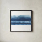 Serenity Sea VI by Chris Paschke. Shown in a sleek black glass frame for a contemporary gallery look. Available as an archival giclee rolled canvas, fine art paper, or poster print. SKU 85760a.