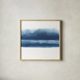 Serenity Sea VI by Chris Paschke. Shown in a natural wood glass frame for a timeless modern aesthetic. Available as an archival giclee rolled canvas, fine art paper, or poster print. SKU 85760a.