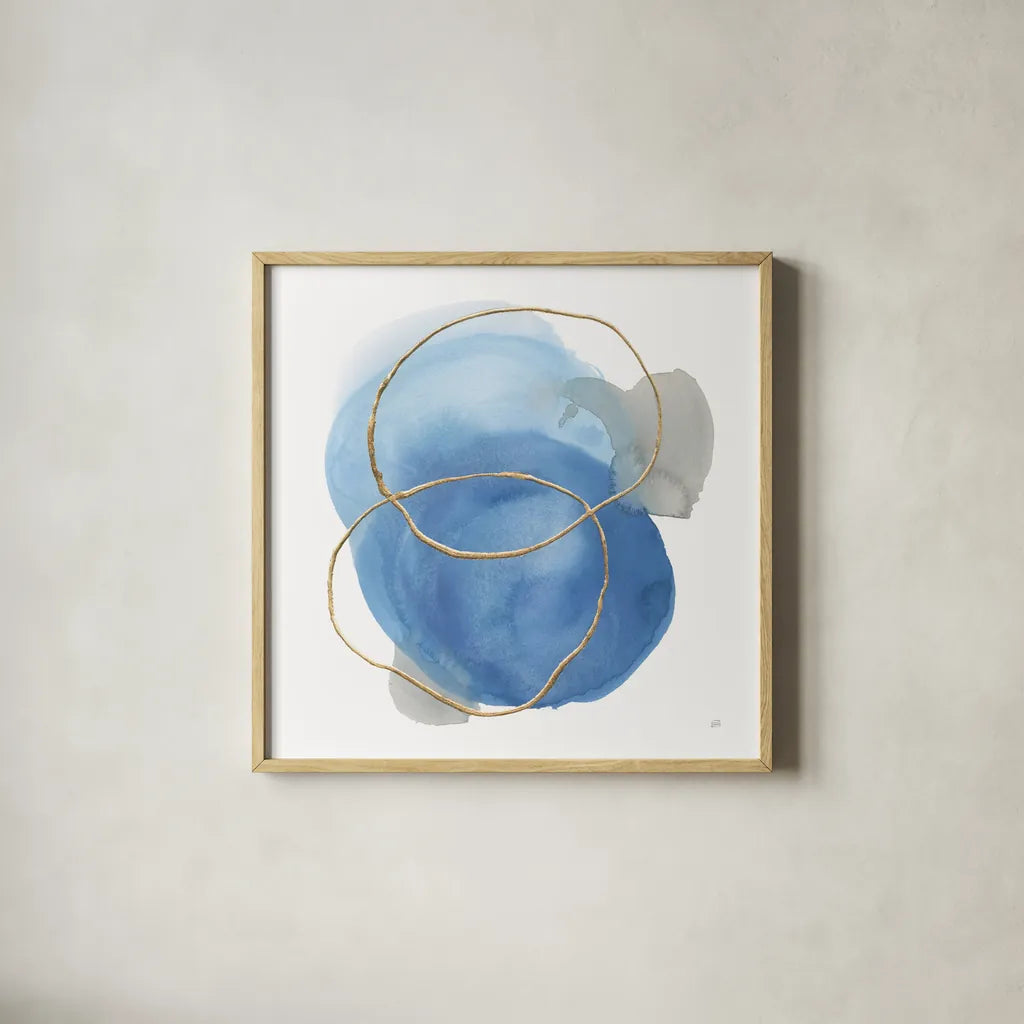 Serenity Trance I by Chris Paschke. Shown in a natural wood glass frame for a timeless modern aesthetic. Available as an archival giclee rolled canvas, fine art paper, or poster print. SKU 85749a.