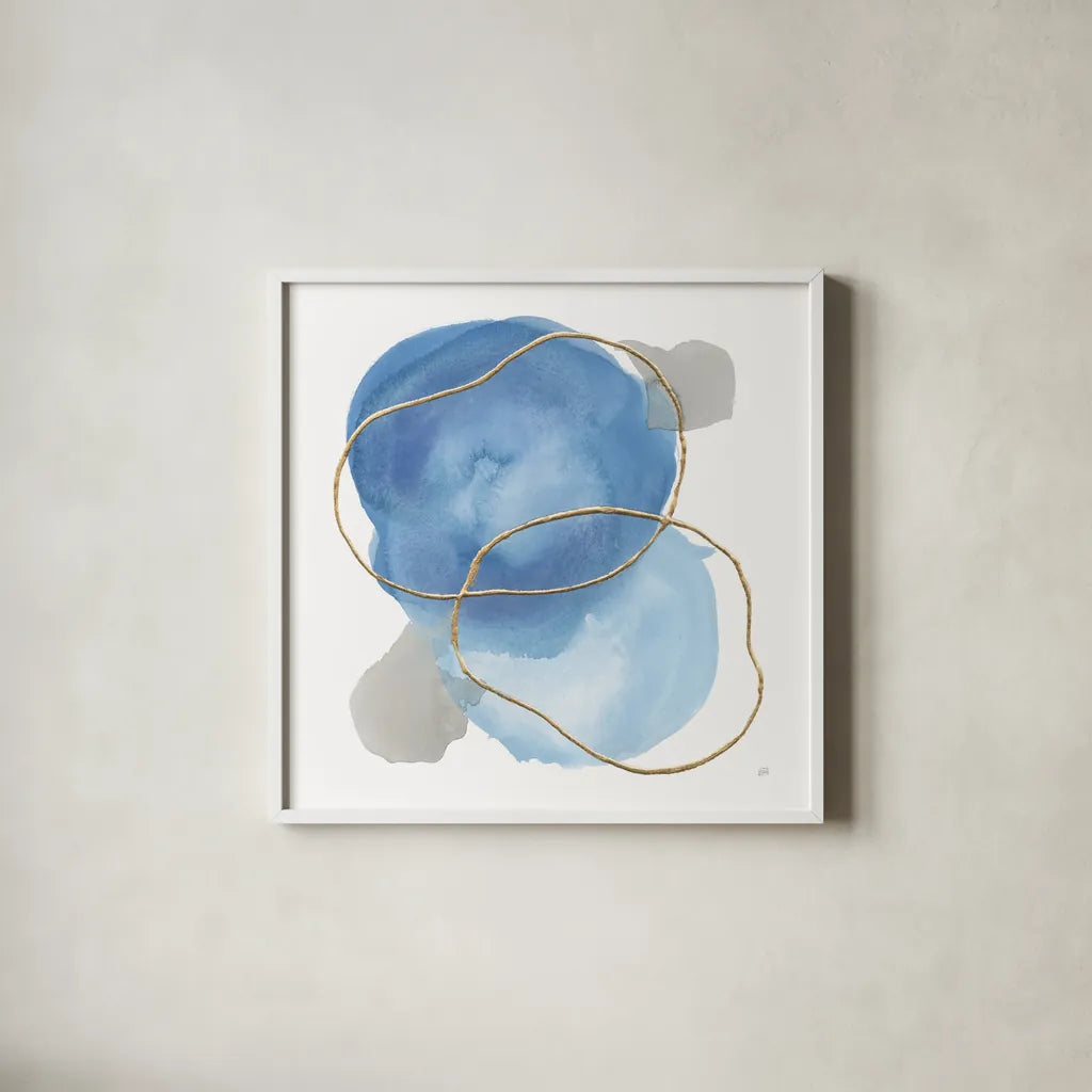 Serenity Trance II by Chris Paschke. Shown in a crisp white glass frame for a clean and minimalist style. Available as an archival giclee rolled canvas, fine art paper, or poster print. SKU 85750a.