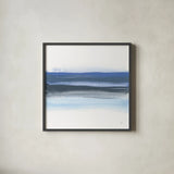 Shaded Blues I by Chris Paschke. Shown in a sleek black glass frame for a contemporary gallery look. Available as an archival giclee rolled canvas, fine art paper, or poster print. SKU 74374a.
