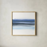 Shaded Blues I by Chris Paschke. Shown in a natural wood glass frame for a timeless modern aesthetic. Available as an archival giclee rolled canvas, fine art paper, or poster print. SKU 74374a.