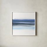 Shaded Blues I by Chris Paschke. Shown in a crisp white glass frame for a clean and minimalist style. Available as an archival giclee rolled canvas, fine art paper, or poster print. SKU 74374a.