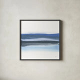 Shaded Blues II by Chris Paschke. Shown in a sleek black glass frame for a contemporary gallery look. Available as an archival giclee rolled canvas, fine art paper, or poster print. SKU 74375a.