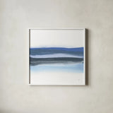Shaded Blues II by Chris Paschke. Shown in a crisp white glass frame for a clean and minimalist style. Available as an archival giclee rolled canvas, fine art paper, or poster print. SKU 74375a.