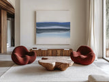 Shaded Blues II by Chris Paschke. Shown as extra-large giant wall art in a modern living room. Available as an archival giclee rolled canvas, fine art paper, or poster print. SKU 74375a.