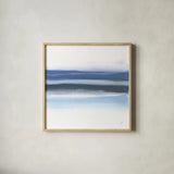 Shaded Blues III by Chris Paschke. Shown in a natural wood glass frame for a timeless modern aesthetic. Available as an archival giclee rolled canvas, fine art paper, or poster print. SKU 74376a.