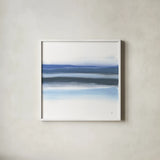 Shaded Blues III by Chris Paschke. Shown in a crisp white glass frame for a clean and minimalist style. Available as an archival giclee rolled canvas, fine art paper, or poster print. SKU 74376a.