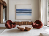 Shaded Blues III by Chris Paschke. Shown as extra-large giant wall art in a modern living room. Available as an archival giclee rolled canvas, fine art paper, or poster print. SKU 74376a.