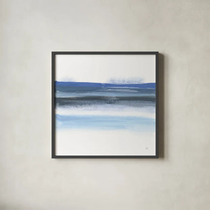 Shaded Blues IV by Chris Paschke. Shown in a sleek black glass frame for a contemporary gallery look. Available as an archival giclee rolled canvas, fine art paper, or poster print. SKU 74377a.