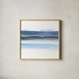 Shaded Blues IV by Chris Paschke. Shown in a natural wood glass frame for a timeless modern aesthetic. Available as an archival giclee rolled canvas, fine art paper, or poster print. SKU 74377a.