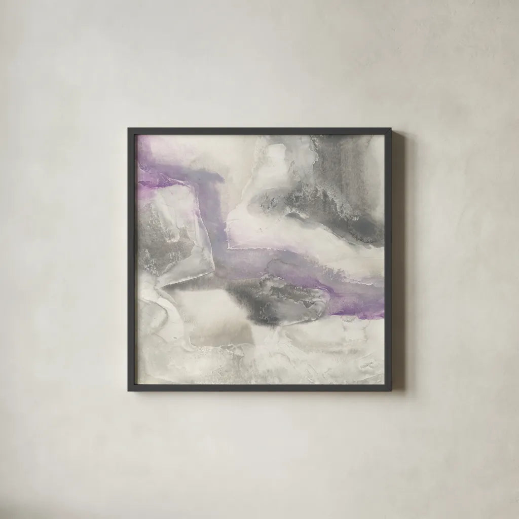 Shades of Amethyst I by Chris Paschke. Shown in a sleek black glass frame for a contemporary gallery look. Available as an archival giclee rolled canvas, fine art paper, or poster print. SKU 35265a.