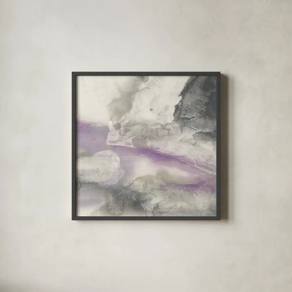 Shades of Amethyst II by Chris Paschke. Shown in a sleek black glass frame for a contemporary gallery look. Available as an archival giclee rolled canvas, fine art paper, or poster print. SKU 35266a.