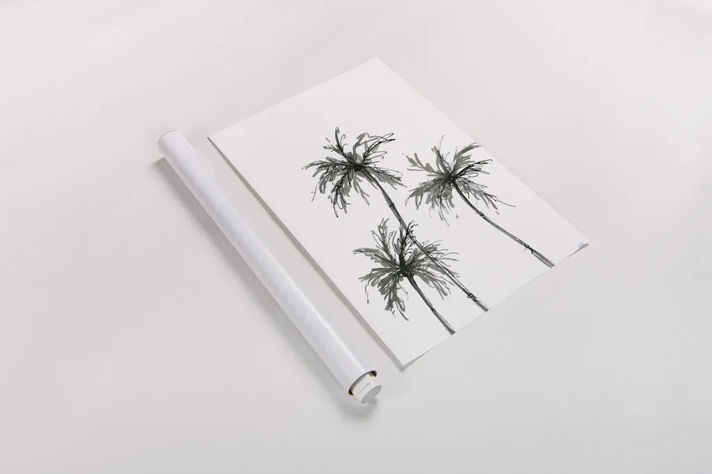 Shadow Palms I by Chris Paschke. shown as a rolled paper print. Available as archival giclee rolled canvas, fine art paper, or poster print. SKU 78870h.