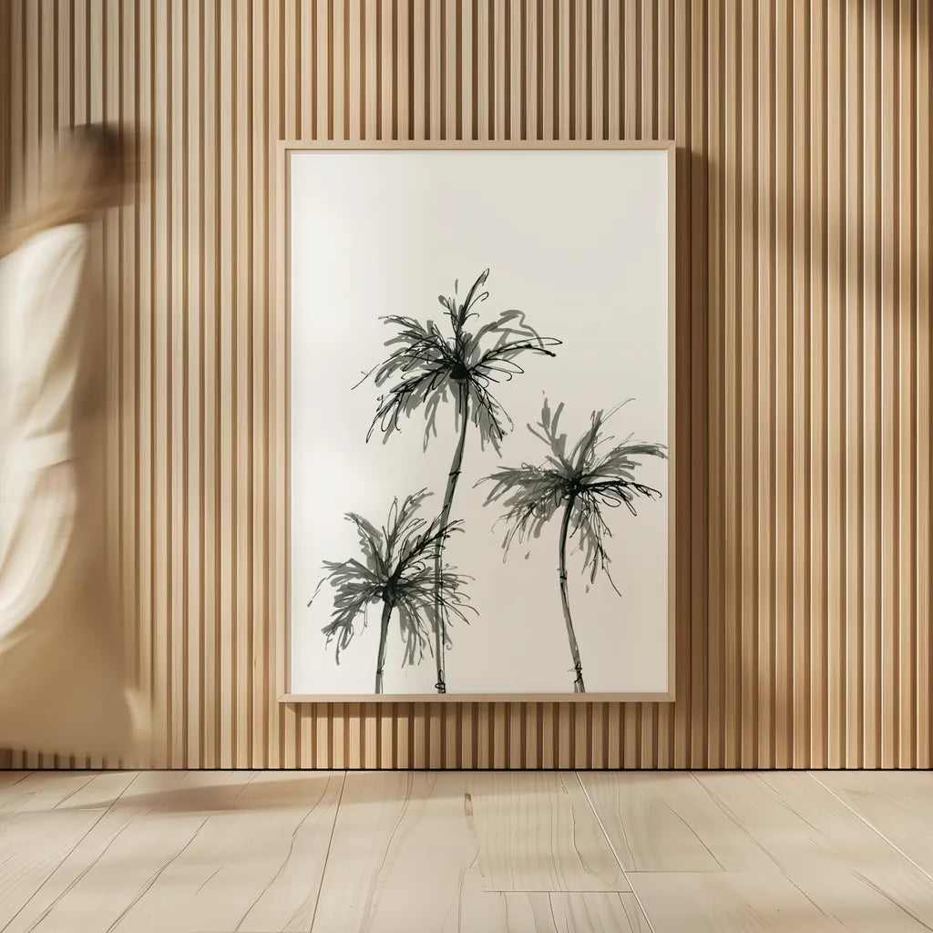 Shadow Palms I by Chris Paschke. shown as over sized large wall art. Available as an archival giclee rolled canvas, fine art paper, or poster print. SKU 78870h.