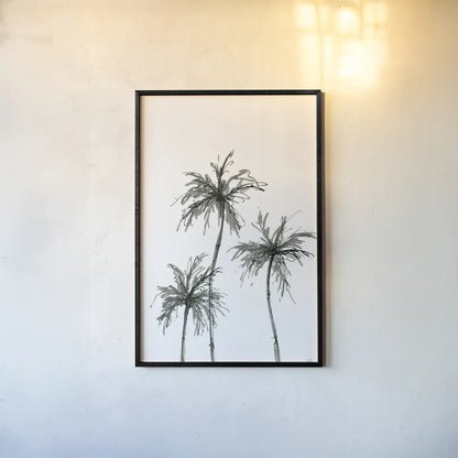 Shadow Palms I by Chris Paschke. shown as a paper print in a black flame. Available as a archival giclee rolled canvas, fine art paper, or poster print. SKU 78870h.