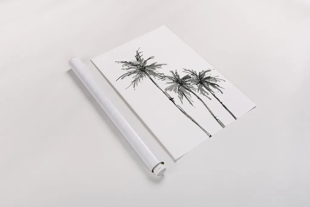 Shadow Palms II by Chris Paschke. shown as a rolled paper print. Available as archival giclee rolled canvas, fine art paper, or poster print. SKU 78871h.