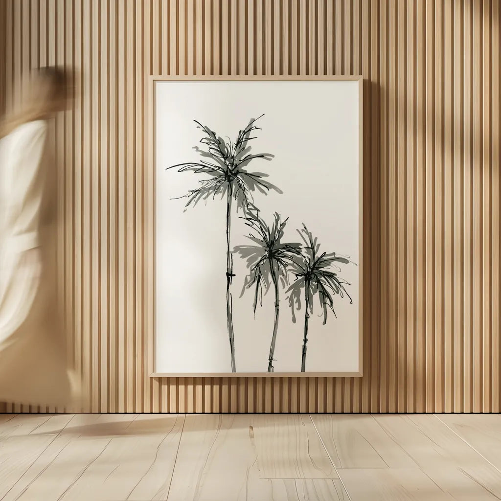 Shadow Palms II by Chris Paschke. shown as over sized large wall art. Available as an archival giclee rolled canvas, fine art paper, or poster print. SKU 78871h.