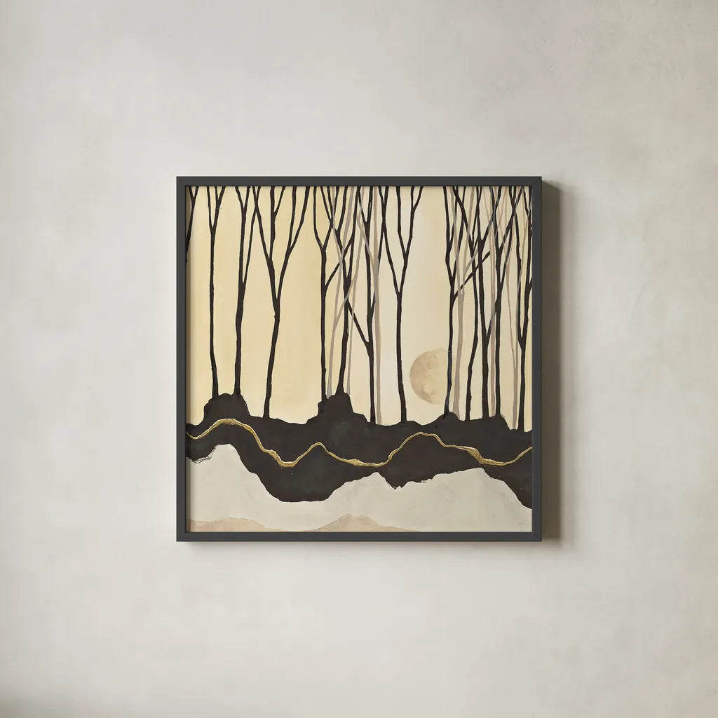 Silhouette V by Chris Paschke. Shown in a sleek black glass frame for a contemporary gallery look. Available as an archival giclee rolled canvas, fine art paper, or poster print. SKU 33315a.