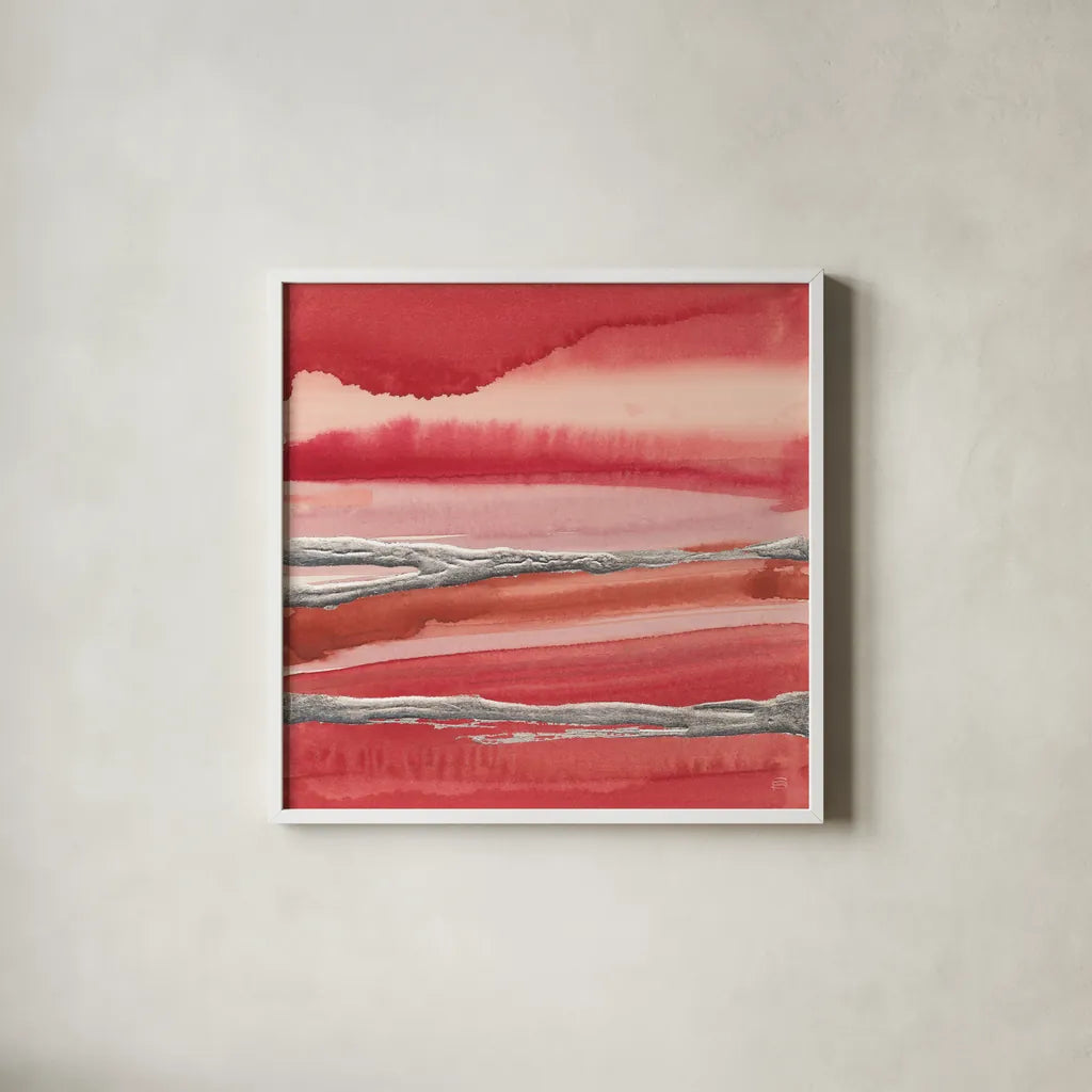 Silver Marsh by Chris Paschke. Shown in a crisp white glass frame for a clean and minimalist style. Available as an archival giclee rolled canvas, fine art paper, or poster print. SKU 26754a.