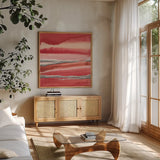 Silver Marsh by Chris Paschke. Shown in a natural wood frame in a cozy modern living room. Available as an archival giclee rolled canvas, fine art paper, or poster print. SKU 26754a.