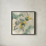 Silver Quince I by Chris Paschke. Shown in a sleek black glass frame for a contemporary gallery look. Available as an archival giclee rolled canvas, fine art paper, or poster print. SKU 24355a.
