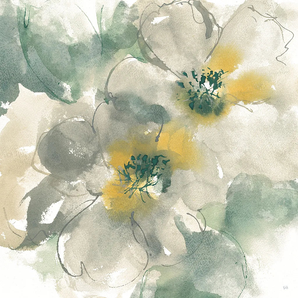 Silver Quince I on White by Chris Paschke. SKU 31319a. Archival Giclee Fine art print for wall decor.