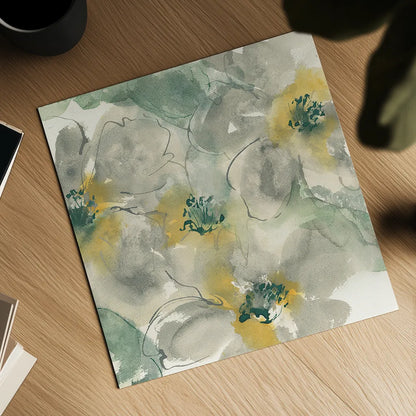 Silver Quince II by Chris Paschke. Shown as a detailed flat fine art print, highlighting archival giclee quality. Available as an archival giclee rolled canvas, fine art paper, or poster print. SKU 24356a.