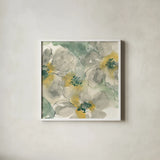 Silver Quince II by Chris Paschke. Shown in a crisp white glass frame for a clean and minimalist style. Available as an archival giclee rolled canvas, fine art paper, or poster print. SKU 24356a.